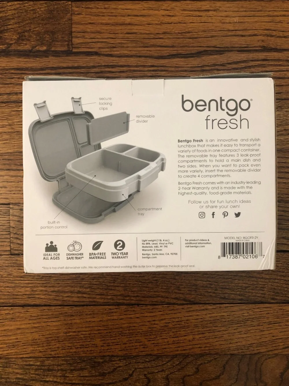 Bentgo Fresh Lunch Box, Gray